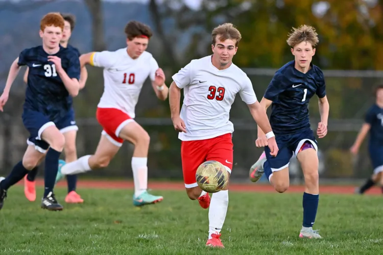 Caton hat trick helps Bellefonte boys soccer cruise past Penns Valley